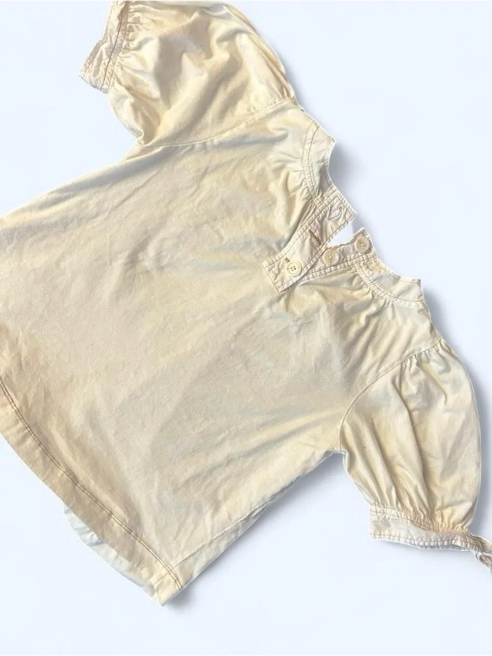 Anthropologie Cream Puff Sleeve Top